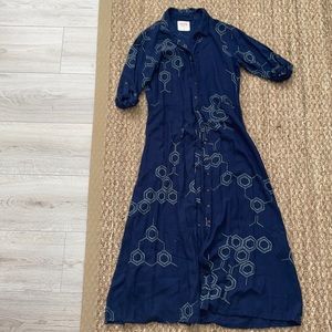 Linen button up dress